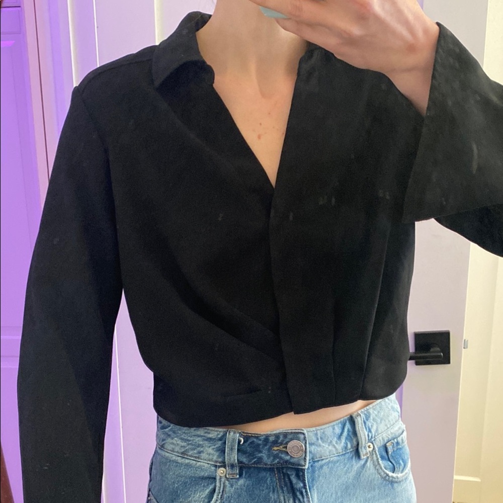 Maison d'Amélie Black cropped blouse